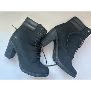 Timberland Women's Tillston 6 Inch Double Collar Boot, Black 8.5